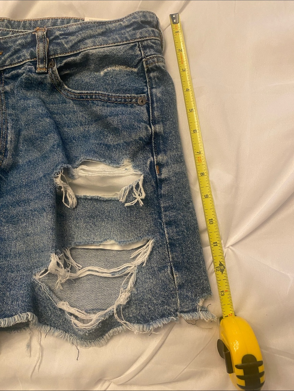 American Eagle Distressed Denim Shorts - Blue - Picture 4 of 10